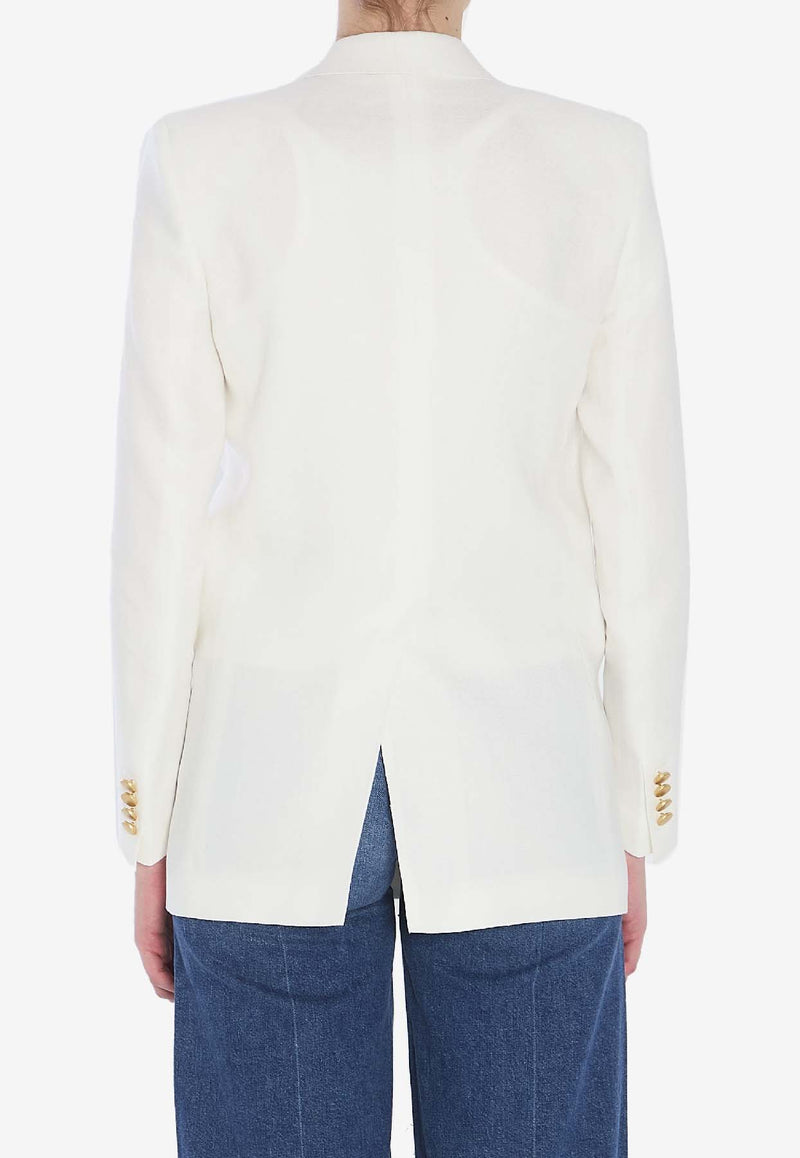 Tagliatore Double-Breasted Linen Blazer White JJASMINE10B-340021-EX818