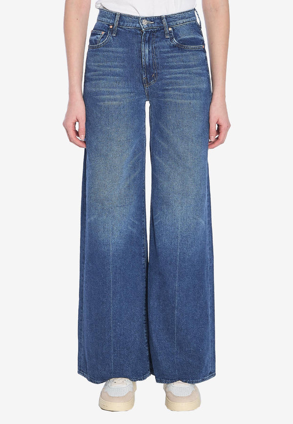 MOTHER Swisher Sneak Fray Wide-Leg Jeans Blue 10868-1220-BOG