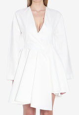 Alaïa Asymmetric Poplin Mini Dress White AA9R2618T447A--000