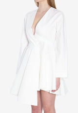 Alaïa Asymmetric Poplin Mini Dress White AA9R2618T447A--000