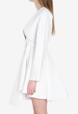Alaïa Asymmetric Poplin Mini Dress White AA9R2618T447A--000