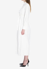 Max Mara Arezzo Long-Sleeved Midi Shirt Dress White 2511221463600-10342-001