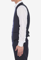 Tagliatore Essential Wool Waistcoat Blue GFNA05A-060001-B5013