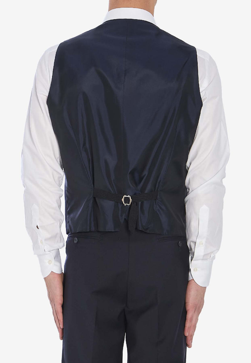 Tagliatore Essential Wool Waistcoat Blue GFNA05A-060001-B5013