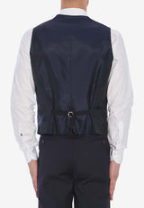 Tagliatore Button-Up Wool Waistcoat Blue GFBK05A-060001-B5013