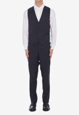 Tagliatore Button-Up Wool Waistcoat Blue GFBK05A-060001-B5013