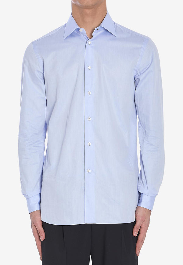 Borriello Napoli Spaccanapoli Long-Sleeved Shirt  Light Blue 14018--CELESTE