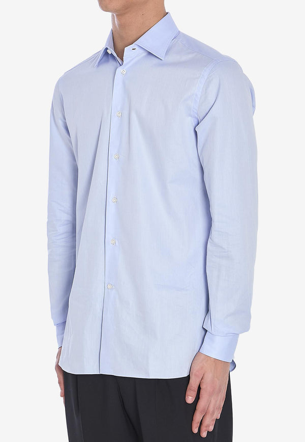 Borriello Napoli Spaccanapoli Long-Sleeved Shirt  Light Blue 14018--CELESTE