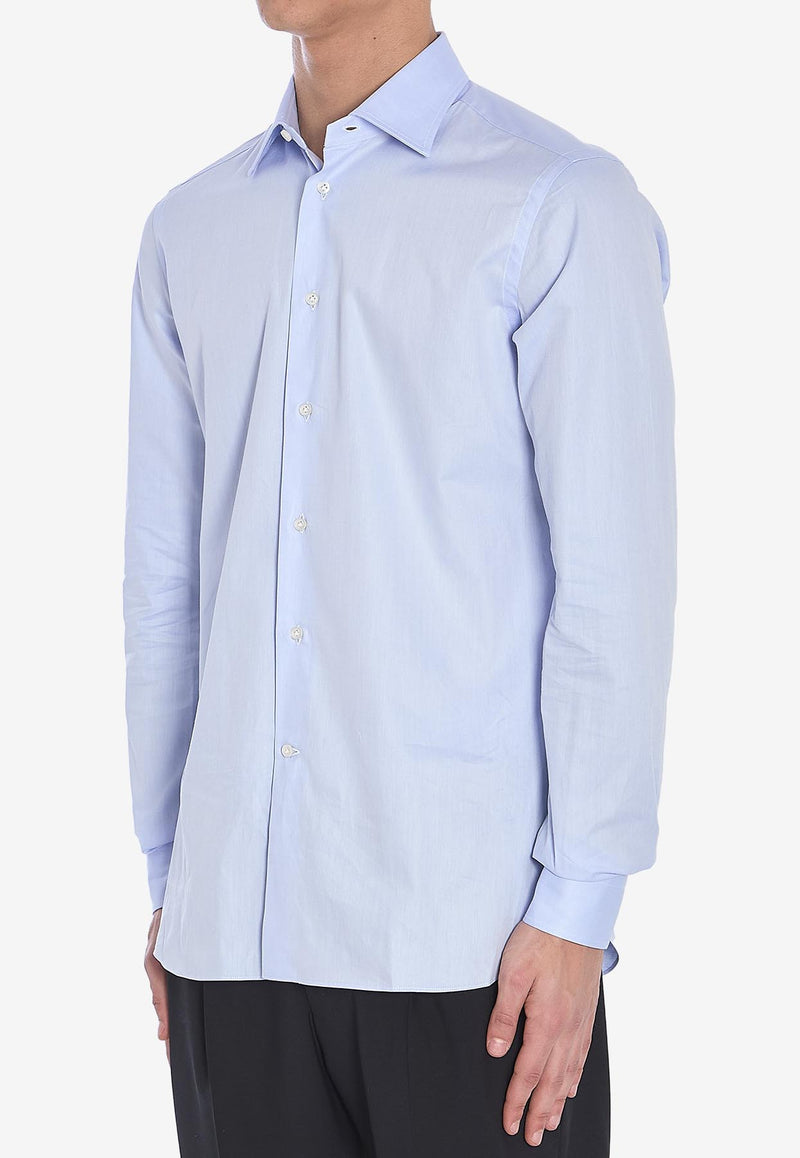 Borriello Napoli Spaccanapoli Long-Sleeved Shirt  Light Blue 14018--CELESTE