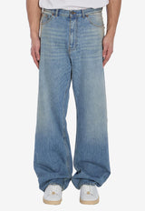 Valentino Chez Logo Straight-Leg Jeans Light Blue 6V0DE04-NAV4-558