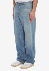 Valentino Chez Logo Straight-Leg Jeans Light Blue 6V0DE04-NAV4-558