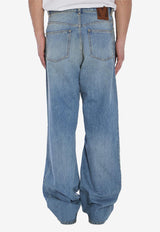 Valentino Chez Logo Straight-Leg Jeans Light Blue 6V0DE04-NAV4-558