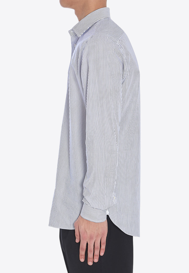 Borriello Napoli Striped Long-Sleeved Shirt Light Blue 140129--BIAZZ