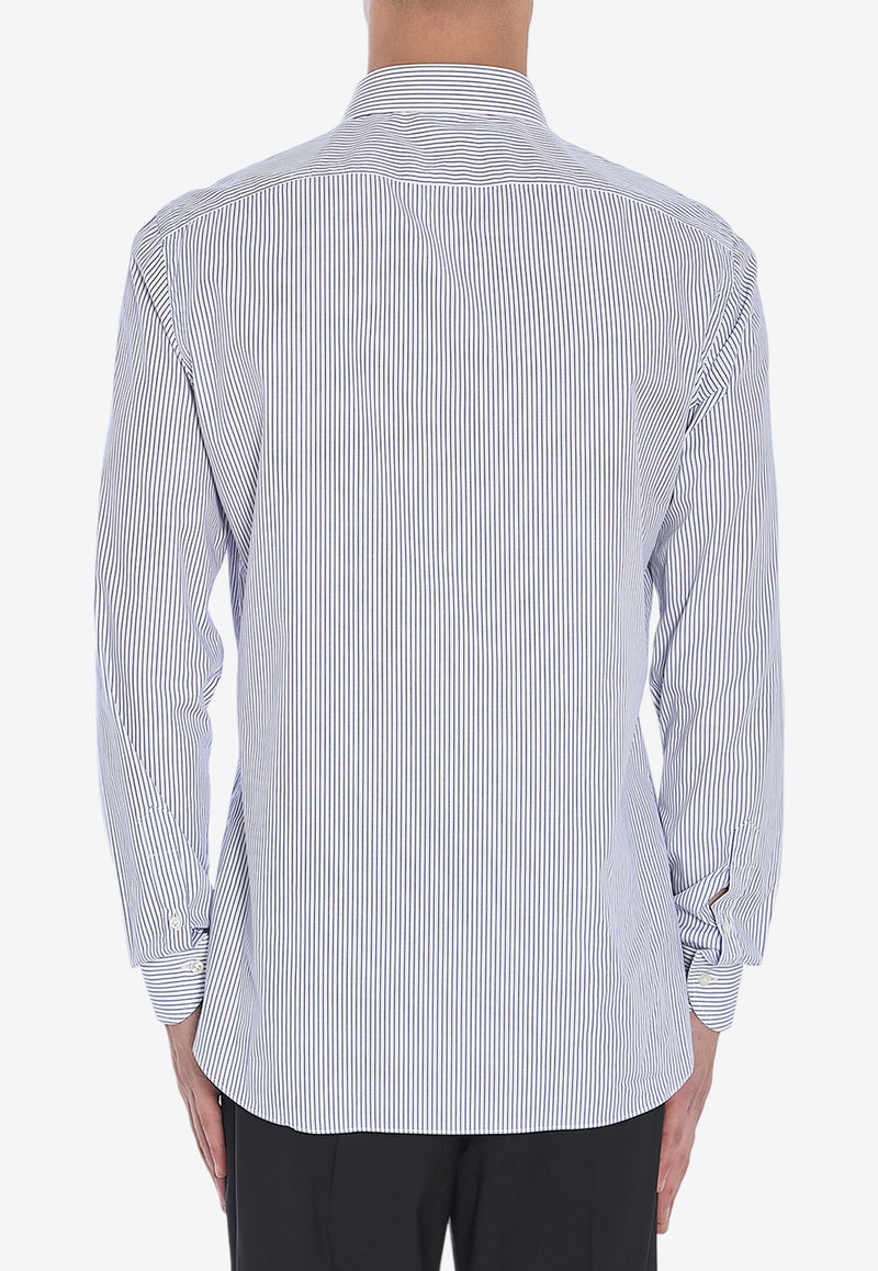 Borriello Napoli Striped Long-Sleeved Shirt Light Blue 140129--BIAZZ