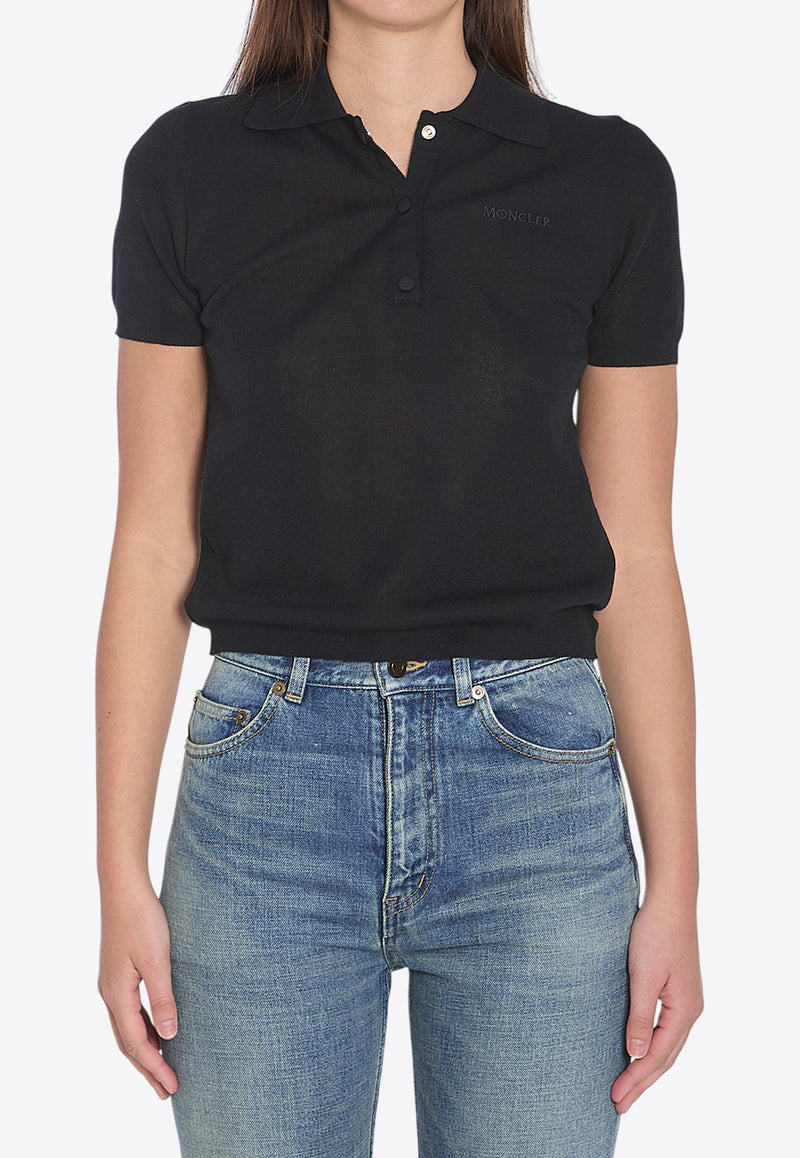 Moncler Logo Embroidered Polo T-shirt Black 9A00004-M6440-999