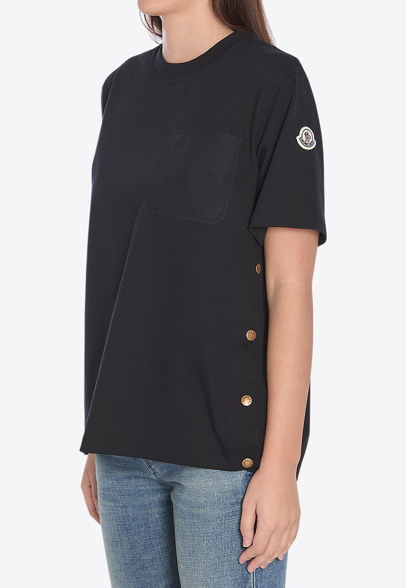 Moncler Logo Patch Crewneck T-shirt Black 8C00020-89A4U-999