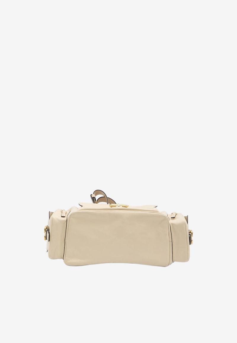 Chloé Buckled Leather Camera Bag Beige CHC24AS533N83--24Q