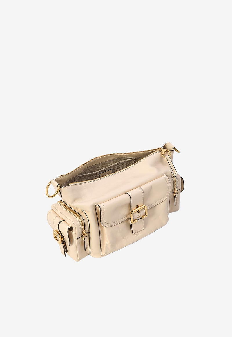 Chloé Buckled Leather Camera Bag Beige CHC24AS533N83--24Q
