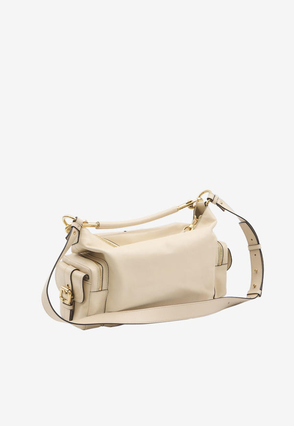 Chloé Buckled Leather Camera Bag Beige CHC24AS533N83--24Q