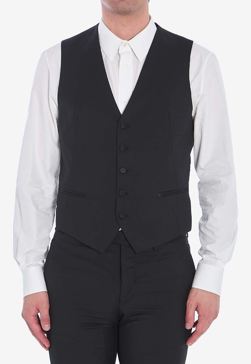 Tagliatore Virgin Wool Waistcoat Black GFBK05A-060001-N5012