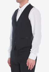 Tagliatore Virgin Wool Waistcoat Black GFBK05A-060001-N5012