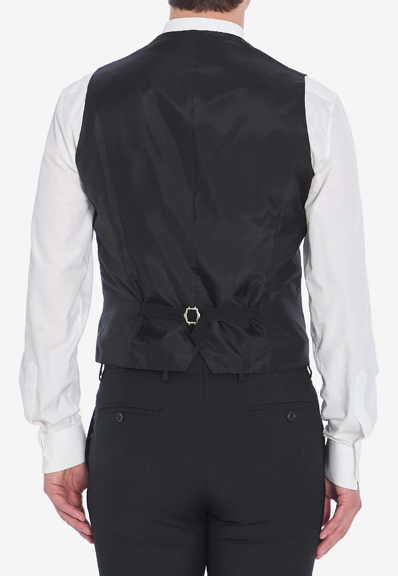 Tagliatore Virgin Wool Waistcoat Black GFBK05A-060001-N5012
