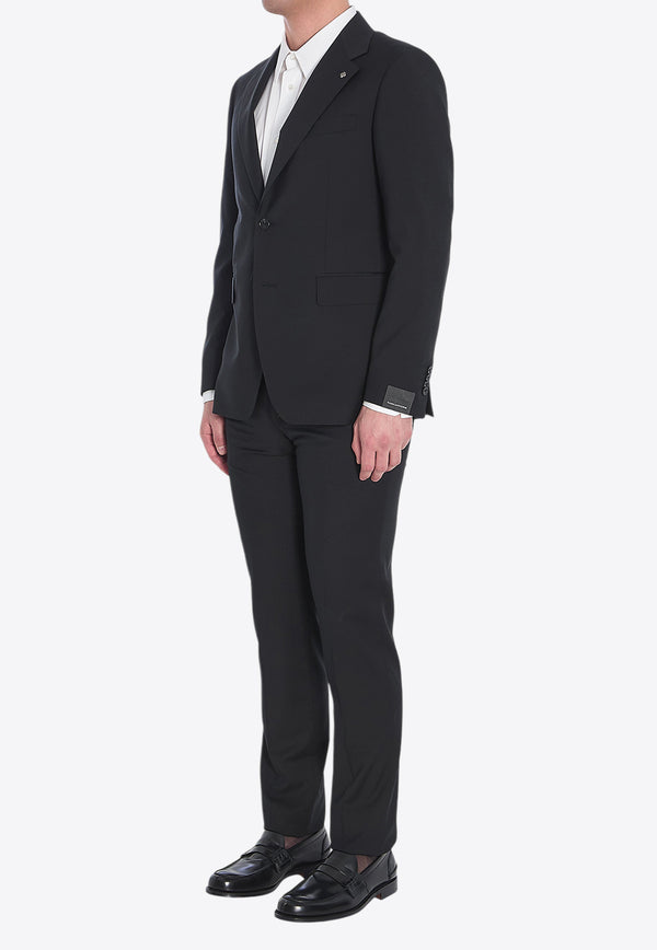 Tagliatore Wool Single-Breasted Suit Black 2FNJ22B01-060004-N5082