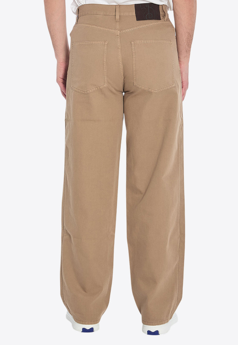 Burberry Logo Patch Wide-Leg Pants Brown 8108341--C2247