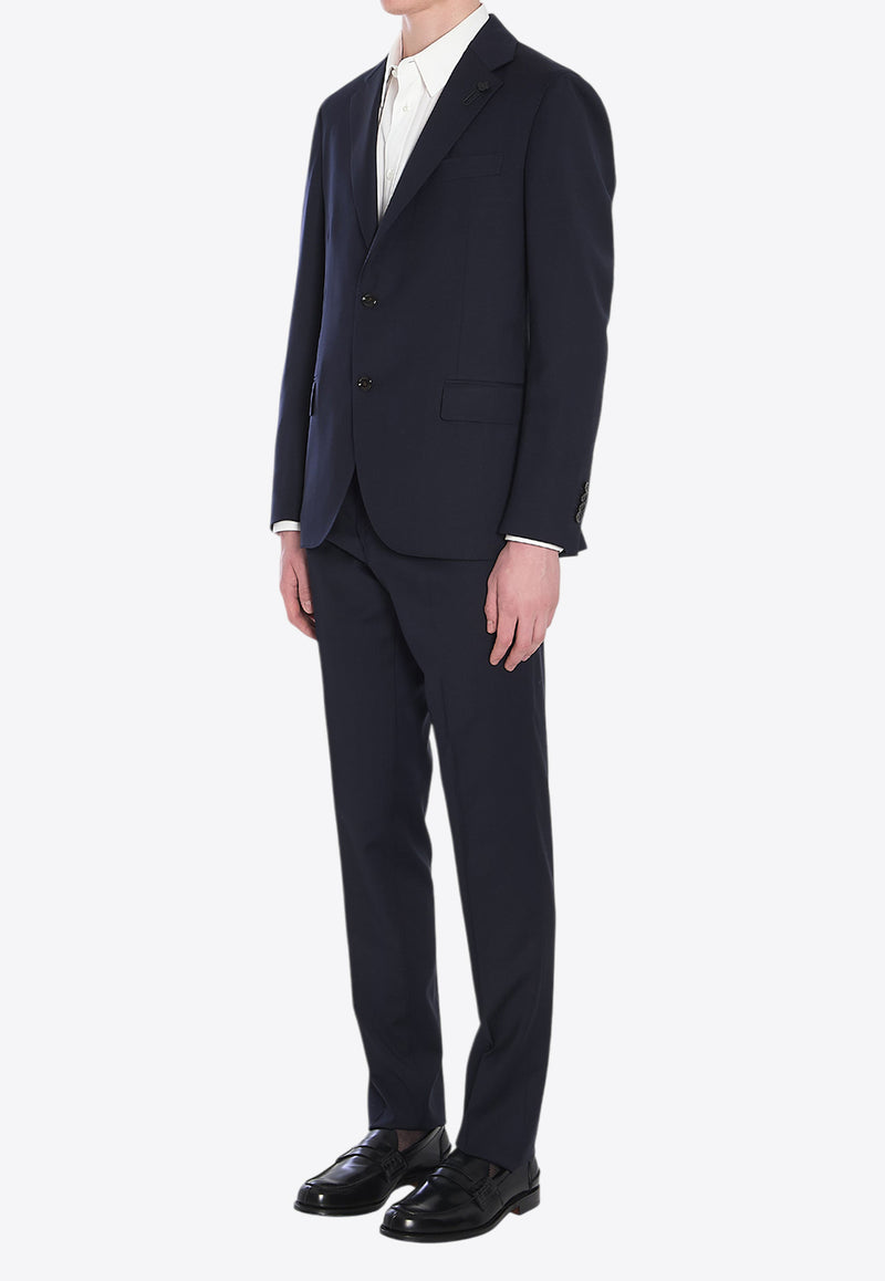Lardini Wool Double-Breasted Suit Blue ES445AE-ESIF64416-850