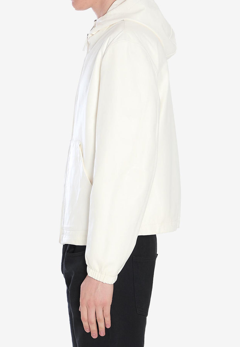 Dolce & Gabbana Reversible Leather Zip-Up Hooded Jacket White G9BKUL-GJ022-W0800