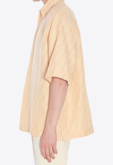 Fendi FF Jacquard Linen Short-Sleeved Shirt Yellow FS1317-AU6Y-F0PKL