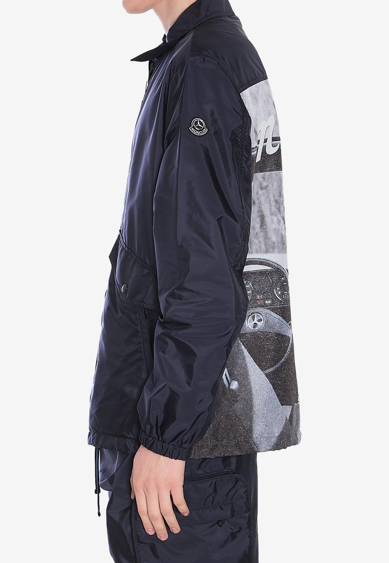 Moncler X Mercedes-Benz By Nigo Sopdu Graphic Print Zip-Up Jacket Blue 1A00004-M5920-778