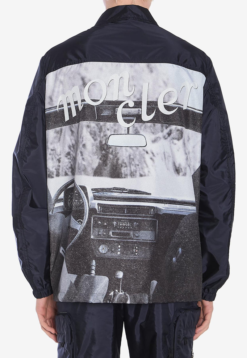 Moncler X Mercedes-Benz By Nigo Sopdu Graphic Print Zip-Up Jacket Blue 1A00004-M5920-778