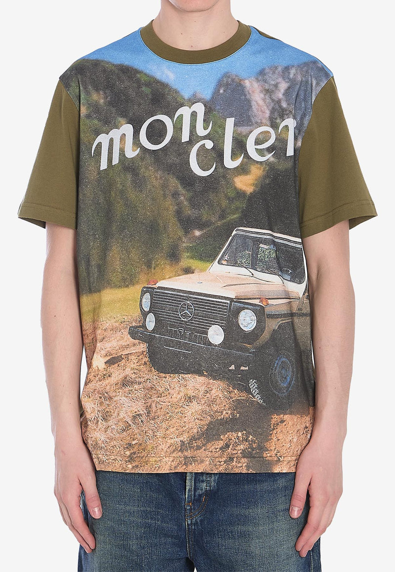 Moncler X Mercedes-Benz By Nigo Graphic Car Print T-shirt Green 8C00003-89AB9-816