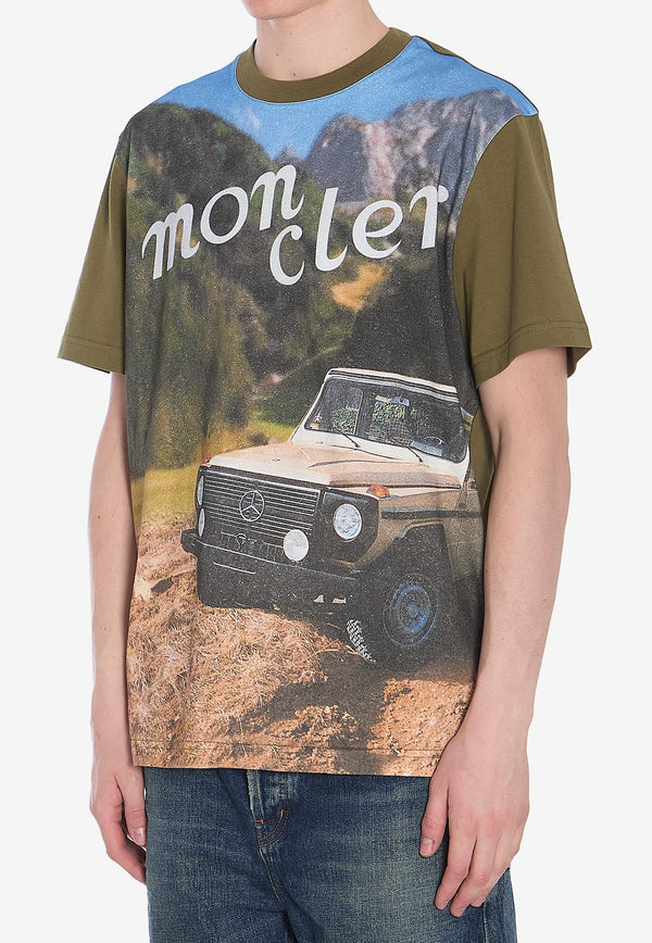 Moncler X Mercedes-Benz By Nigo Graphic Car Print T-shirt Green 8C00003-89AB9-816