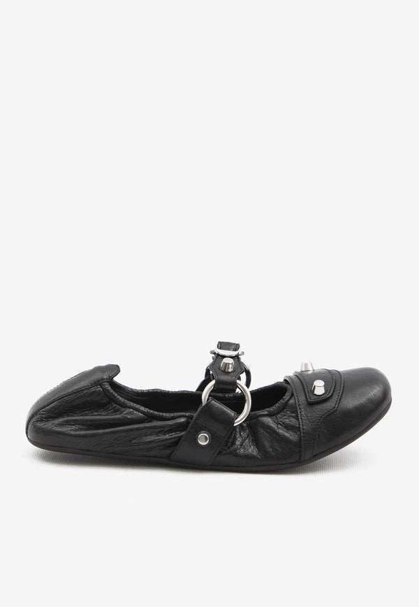 Balenciaga Le City Leather Ballet Flats Black 828095-WAD4Y-1080