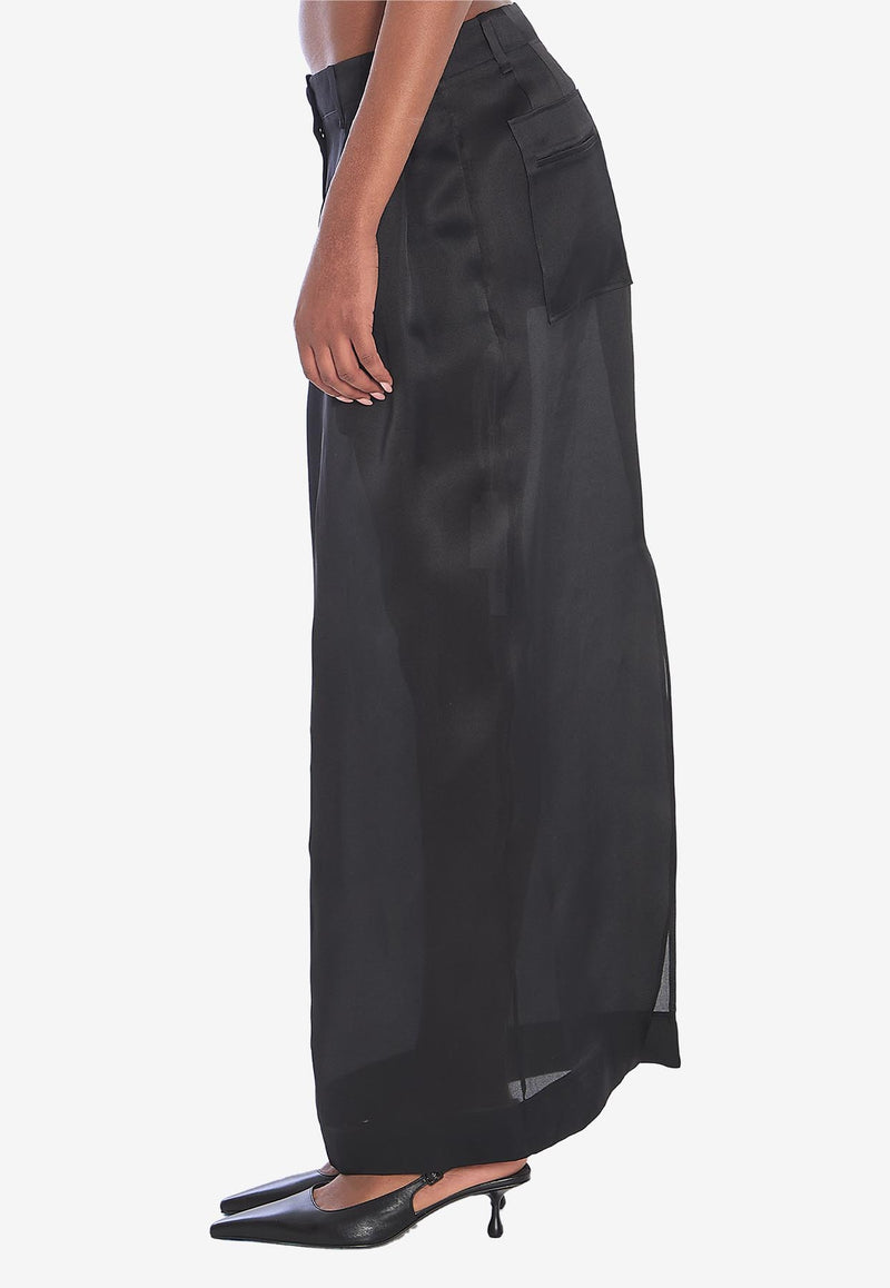 Khaite Lucian Maxi Silk Skirt  Black 41493002--200