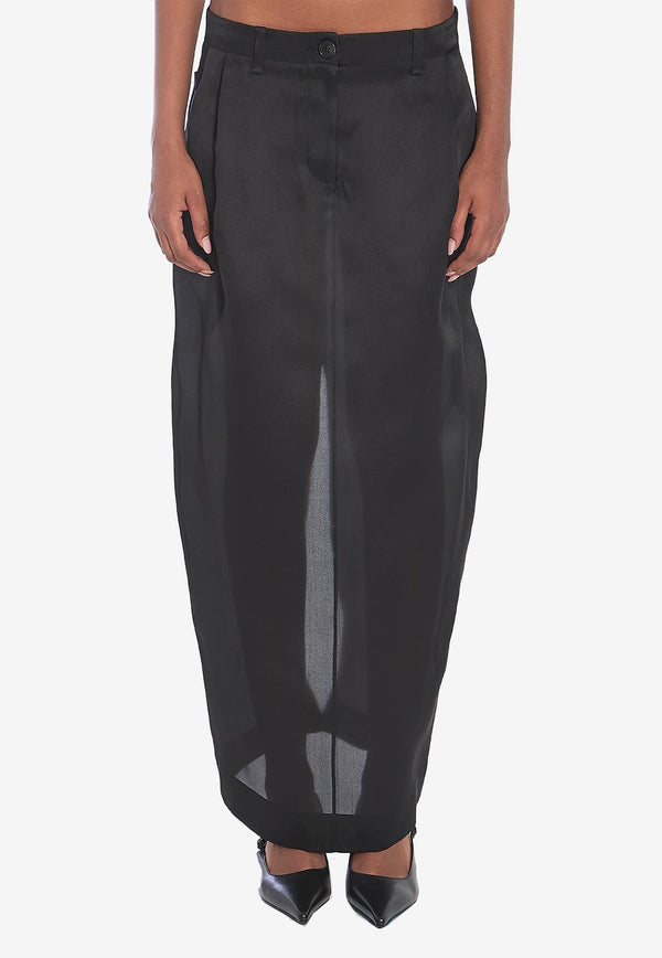 Khaite Lucian Maxi Silk Skirt  Black 41493002--200