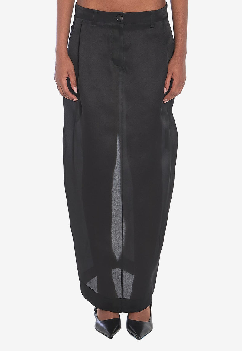 Khaite Lucian Maxi Silk Skirt  Black 41493002--200