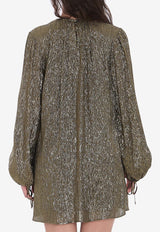 Chloé Ruched Lurex Mini Dress Gold CH25SRO14298--0YY