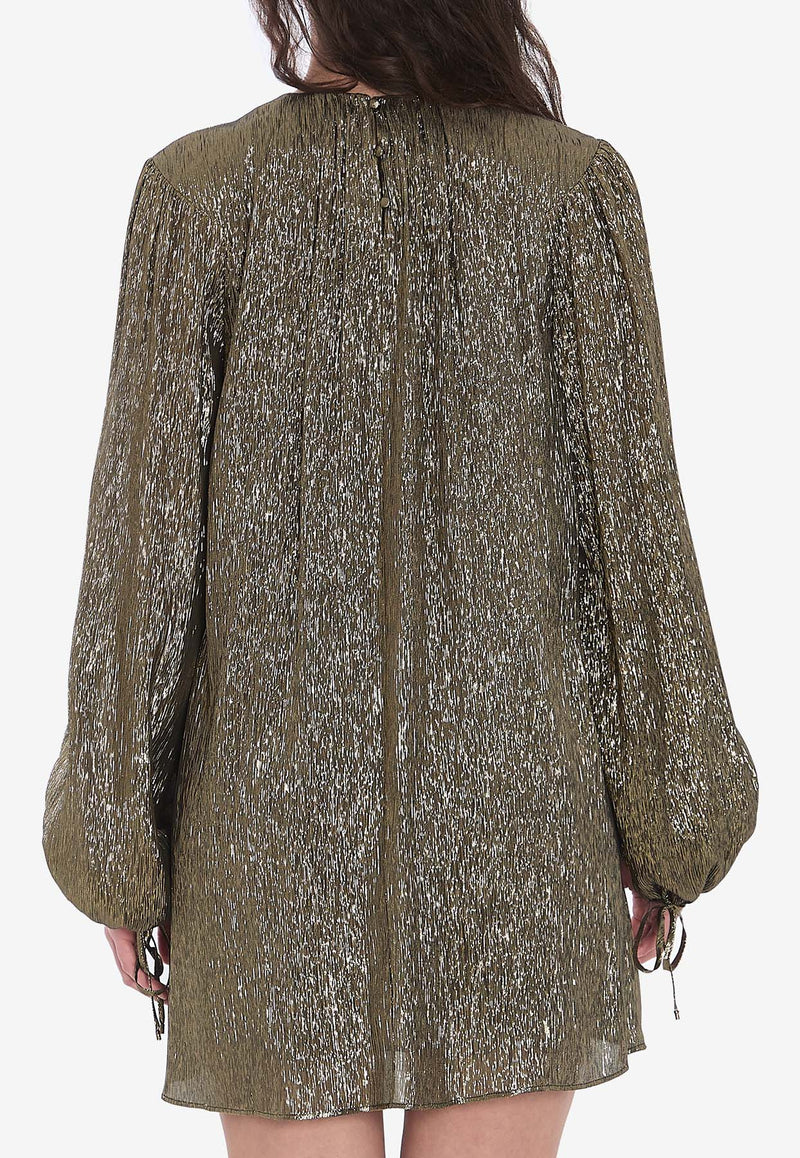 Chloé Ruched Lurex Mini Dress Gold CH25SRO14298--0YY