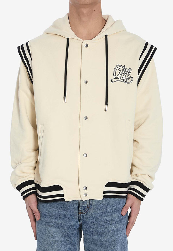 Off-White Varsity-Style Hooded Sweatshirt White OMEK003S25-JER001-10B0B