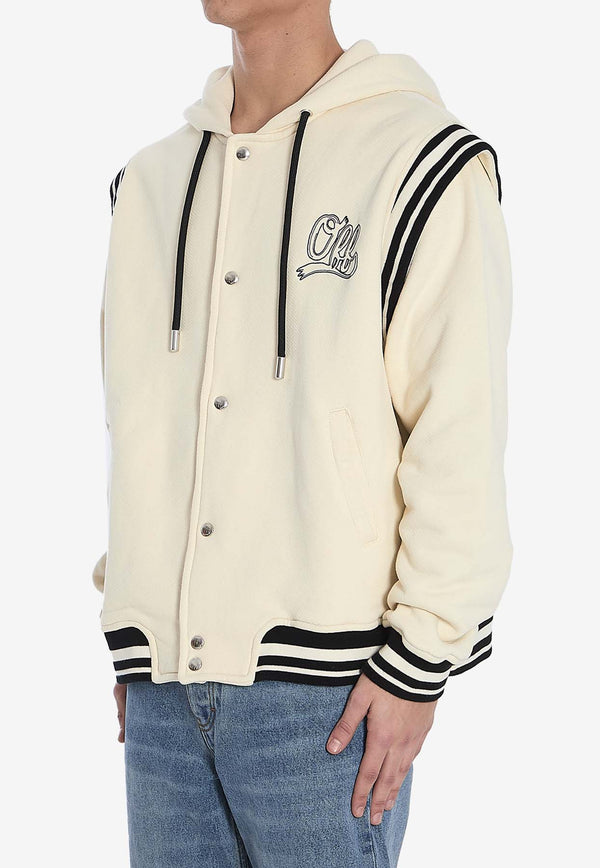 Off-White Varsity-Style Hooded Sweatshirt White OMEK003S25-JER001-10B0B