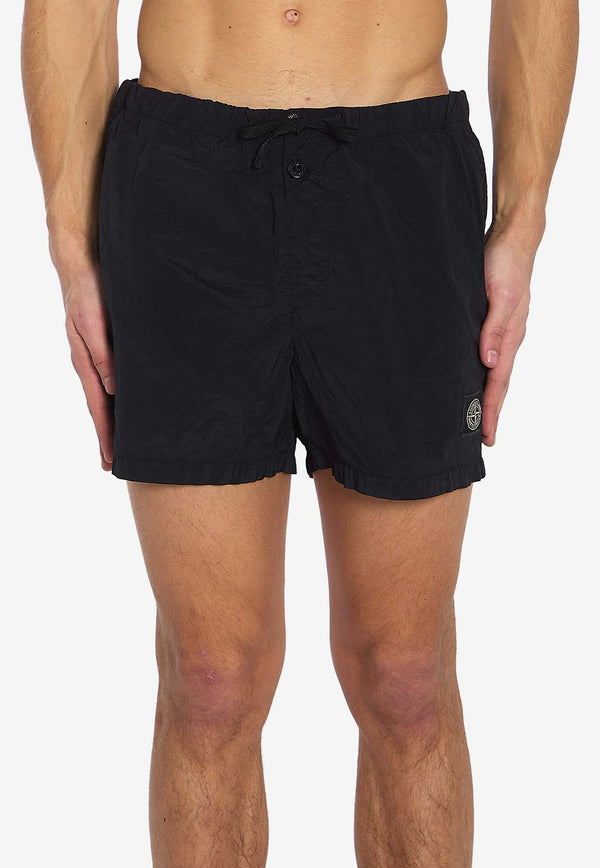 Stone Island Logo Patch Slim Swim Shorts Black K1S15B100006-S0043-V0029