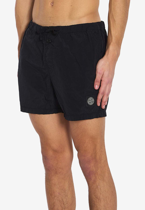 Stone Island Logo Patch Slim Swim Shorts Black K1S15B100006-S0043-V0029