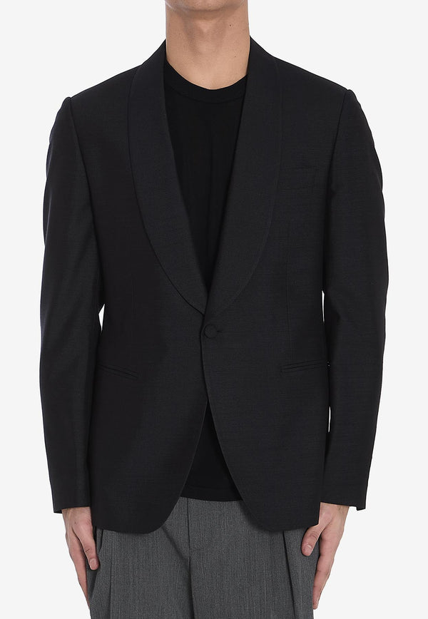 Lardini Single-Breasted Silk Blazer Black ES5809EI-ESE64318-999