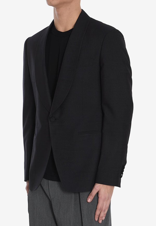 Lardini Single-Breasted Silk Blazer Black ES5809EI-ESE64318-999