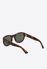 Saint Laurent Round-Shaped Logo Sunglasses  Gray 822260-Y9956-2300