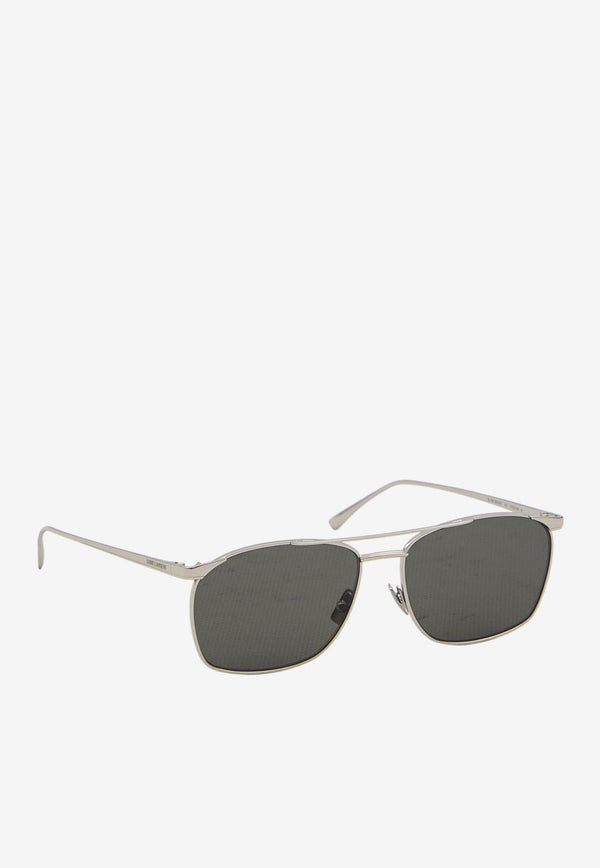 Saint Laurent Engraved Logo Square Glasses Gray 822257-Y9969-8100