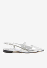 Jimmy Choo Didi Patent Leather Slingback Flats Silver DIDI FLAT-QUI-SILVER